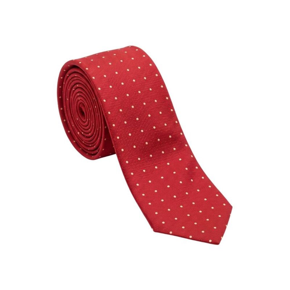 Armani Collezioni Mens Red / White Polka Dot Neck Tie